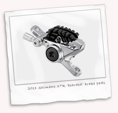 2011 Shimano XTR bearded brake pad and caliper